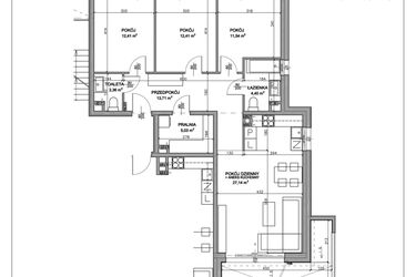 Rzut - Mieszkanie na sprzedaż 4 pokoje o powierzchni 88,91 m² - numer N.C.01.06 w Nobilis