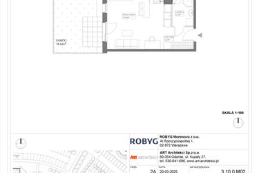 Rzut - Mieszkanie na sprzedaż 1 pokój o powierzchni 29,17 m² - numer 3.10.0M02 w Szumilas etap III