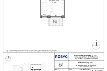 Rzut - Mieszkanie na sprzedaż 1 pokój o powierzchni 30,73 m² - numer C12.0M06 w Lawendowe Wzgórza bud. C12