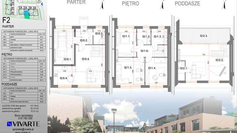 Rzut - Dom na sprzedaż 5 pokoi o powierzchni 138,97 m² - numer F2 w Viva Junacka
