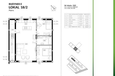 Rzut - Mieszkanie na sprzedaż 3 pokoje o powierzchni 79 m² - numer 18/2 w Szczęśliwa Polana