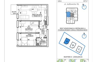 Rzut - Mieszkanie na sprzedaż 1 pokój o powierzchni 36 m² - numer 5B-30 w Jodłowicka 5