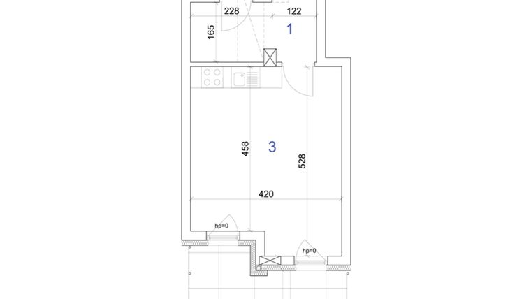 Rzut - Mieszkanie na sprzedaż 1 pokój o powierzchni 31,14 m² - numer 6A.75 w Mierzeja Wiślana etap IV