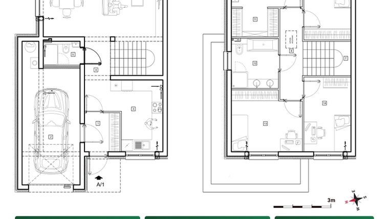 Rzut - Dom na sprzedaż 5 pokoi o powierzchni 143,07 m² - numer A9 w Świerkowe Bielany