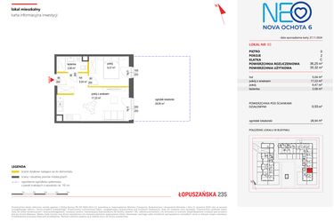 Rzut - Mieszkanie na sprzedaż 2 pokoje o powierzchni 36,04 m² - numer 93 w Neo Nova Ochota 6