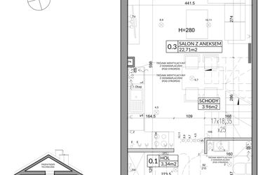 Rzut - Dom na sprzedaż 3 pokoje o powierzchni 65,83 m² - numer 18A w Nova Magdalenka 7
