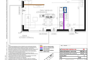 Rzut - Mieszkanie na sprzedaż 1 pokój o powierzchni 102,56 m² - numer 46 w Strumykowa