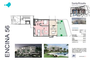 Rzut - Mieszkanie na sprzedaż 1 pokój o powierzchni 57 m² - numer 2 w Santa Rosalía - Murcia