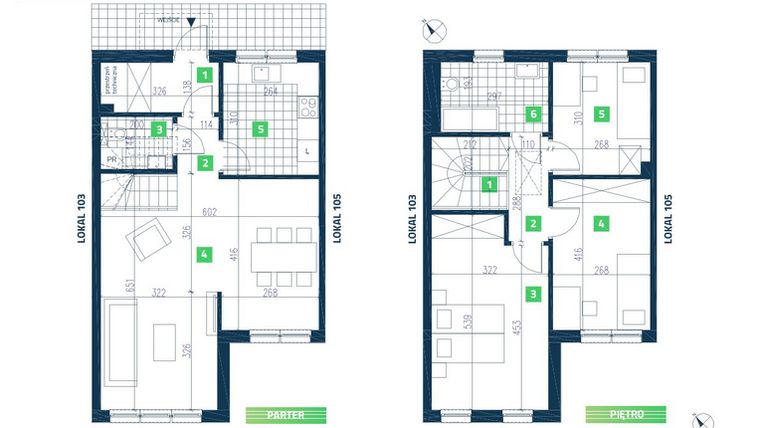 Rzut - Dom na sprzedaż 4 pokoje o powierzchni 94,46 m² - numer 104 w SK Park - etap III