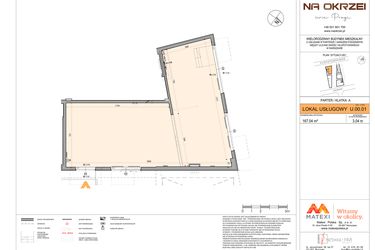 Rzut - Lokal użytkowy na sprzedaż 1 pokój o powierzchni 167,04 m² - numer U.00.01 w Na Okrzei