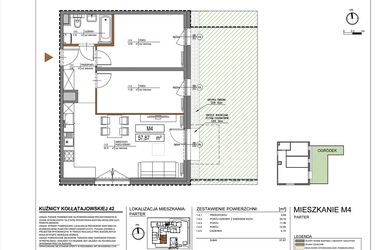 Rzut - Mieszkanie na sprzedaż 3 pokoje o powierzchni 57,87 m² - numer M4 w Kuźnicy Kołłątajowskiej 42