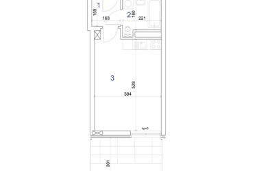Rzut - Mieszkanie na sprzedaż 1 pokój o powierzchni 27,75 m² - numer 6A.21 w Mierzeja Wiślana etap IV