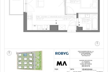 Rzut - Mieszkanie na sprzedaż 2 pokoje o powierzchni 37,12 m² - numer VV/B/2/4 w Villa Viva
