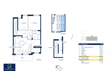 Rzut - Mieszkanie na sprzedaż 4 pokoje o powierzchni 80,53 m² - numer 32 w Nova Jeziorowa 2