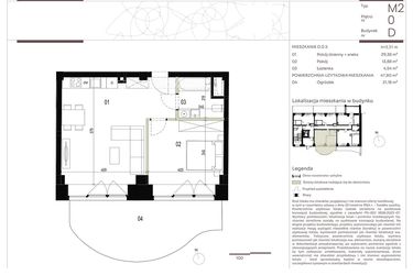 Rzut - Mieszkanie na sprzedaż 2 pokoje o powierzchni 47,69 m² - numer D.0.5 w Nowa Stawowa