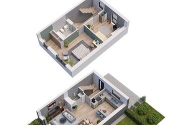 Rzut - Dom na sprzedaż 5 pokoi o powierzchni 127,42 m² - numer 4B w Domy Iwińskie