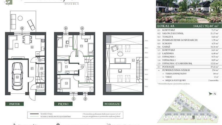 Rzut - Dom na sprzedaż 4 pokoje o powierzchni 145,22 m² - numer 4A w Domy w akacjach