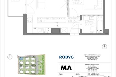Rzut - Mieszkanie na sprzedaż 2 pokoje o powierzchni 37,31 m² - numer VV/A/2/4 w Villa Viva