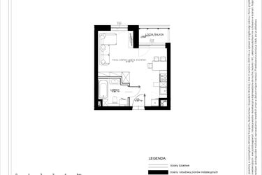 Rzut - Mieszkanie na sprzedaż 1 pokój o powierzchni 28,6 m² - numer B49 w Osiedle pod Klonami "Klonowa 11"