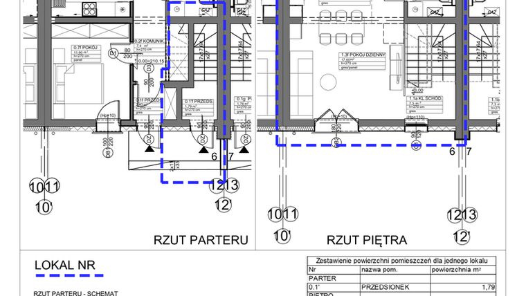 Rzut - Mieszkanie na sprzedaż 3 pokoje o powierzchni 63,87 m² - numer 12 w Apartamenty Koluszki
