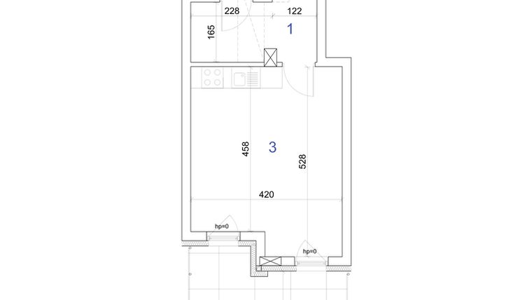 Rzut - Mieszkanie na sprzedaż 1 pokój o powierzchni 31,14 m² - numer 6A.75 w Mierzeja Wiślana etap IV