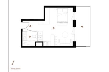 Rzut - Mieszkanie na sprzedaż 1 pokój o powierzchni 31,28 m² - numer A2.0.11 w Apartamenty Grundmanna