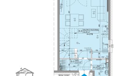 Rzut - Dom na sprzedaż 3 pokoje o powierzchni 68,42 m² - numer 35B w Osiedle Słoneczne etap IV