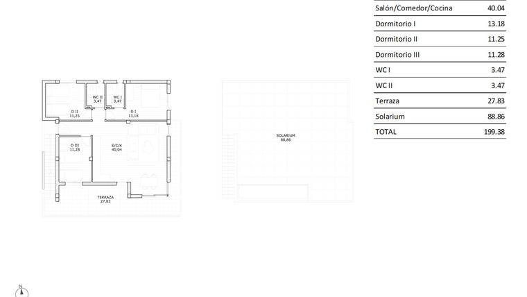 Rzut - Dom na sprzedaż 3 pokoje o powierzchni 82,69 m² - numer 0-118 w Domy w San Miguel de Salinas - 87172235