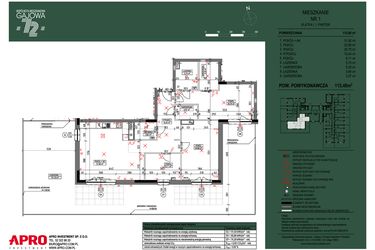 Rzut - Mieszkanie na sprzedaż 4 pokoje o powierzchni 115,48 m² - numer 1 w Wspólnota Mieszkaniowa Gajowa 72