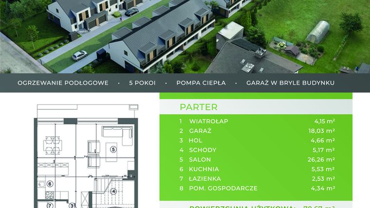 Rzut - Dom na sprzedaż 5 pokoi o powierzchni 125,09 m² - numer C.2.3 w Beskidzka Park