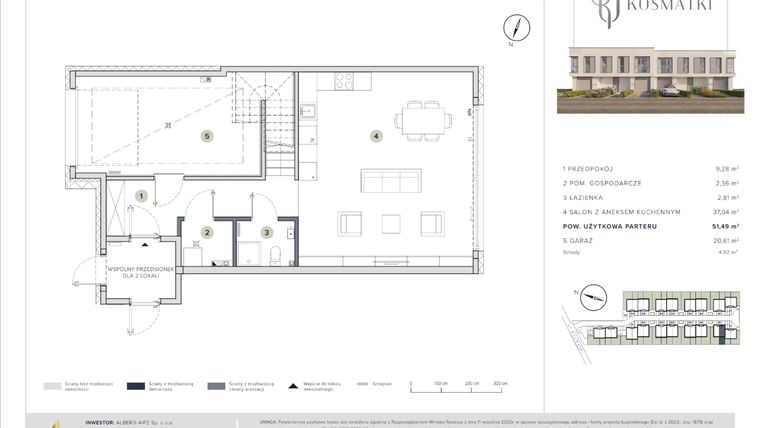 Rzut - Dom na sprzedaż 5 pokoi o powierzchni 159,96 m² - numer 9.B w Oaza Kosmatki