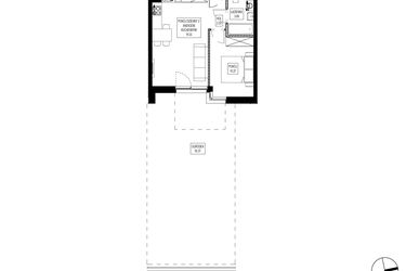 Rzut - Mieszkanie na sprzedaż 2 pokoje o powierzchni 36,02 m² - numer OK6/A/0/2 w Osiedle Kameralne VI