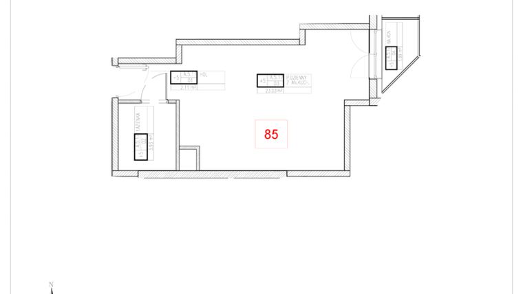 Rzut - Mieszkanie na sprzedaż 1 pokój o powierzchni 29,07 m² - numer A5-17 w Rezydencja Ogród Saski etap I i II