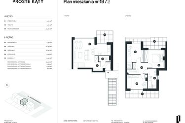 Rzut - Mieszkanie na sprzedaż 4 pokoje o powierzchni 68,54 m² - numer 1B/2 w Proste Kąty