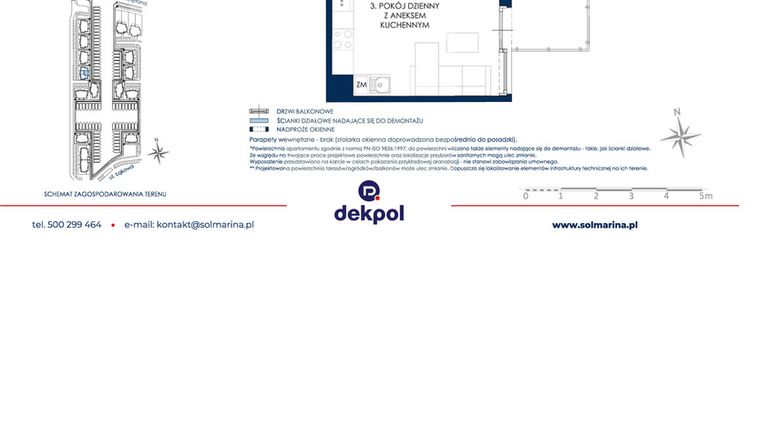 Rzut - Mieszkanie na sprzedaż 2 pokoje o powierzchni 40,9 m² - numer C13.8 w Sol Marina etap III