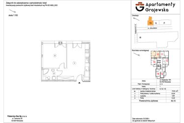 Rzut - Mieszkanie na sprzedaż 2 pokoje o powierzchni 40,13 m² - numer M-10 w Apartamenty Grajewska