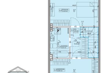 Rzut - Dom na sprzedaż 3 pokoje o powierzchni 63,99 m² - numer 38A w Ogrody Przyjaciół 5 etap IV