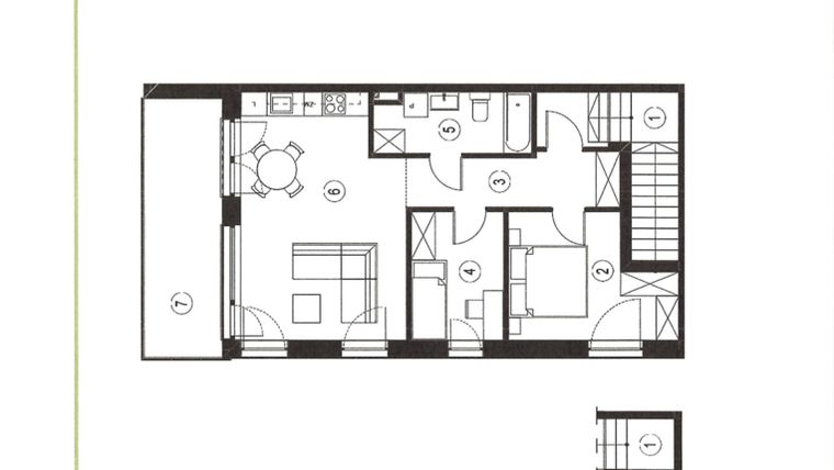 Rzut - Mieszkanie na sprzedaż 3 pokoje o powierzchni 67,26 m² - numer 14_2 w Apartamenty Sielanka