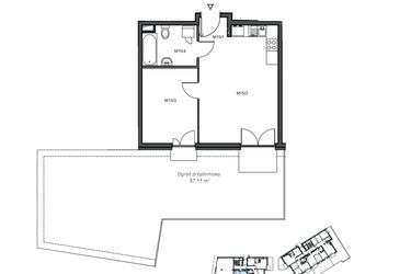 Rzut - Mieszkanie na sprzedaż 2 pokoje o powierzchni 40,91 m² - numer 15 w Wzgórze Krzemionki II