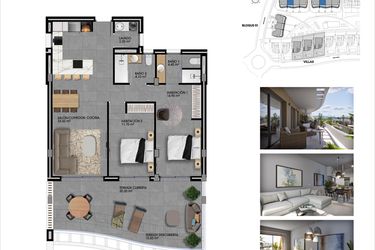 Rzut - Mieszkanie na sprzedaż 2 pokoje o powierzchni 100 m² - numer 15 w Apartamenty w Finestrat - 25789945