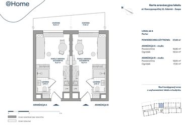 Rzut - Mieszkanie na sprzedaż 2 pokoje o powierzchni 37,71 m² - numer 6 w AtHome - Apartamenty inwestycyjne