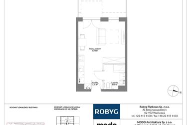 Rzut - Mieszkanie na sprzedaż 1 pokój o powierzchni 31,28 m² - numer E.0M13 w Początek Piątkowo bud. E