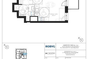 Rzut - Mieszkanie na sprzedaż 1 pokój o powierzchni 27,85 m² - numer A2/2M07 w Sky Point - Apartamenty Inwestycyjne