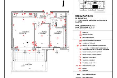 Rzut - Mieszkanie na sprzedaż 3 pokoje o powierzchni 56,06 m² - numer 6.86 w Osiedle 4 Pory Roku - Etap VII