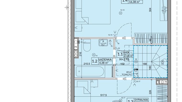 Rzut - Dom na sprzedaż 3 pokoje o powierzchni 75,74 m² - numer 30A w Zielono Mi 2