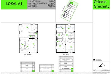 Rzut - Dom na sprzedaż 5 pokoi o powierzchni 114,19 m² - numer A1 w Osiedle Grechuty