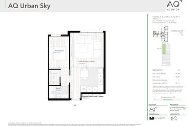 Rzut - Mieszkanie na sprzedaż 1 pokój o powierzchni 58 m² - numer 2-26-c w AQ Urban Sky