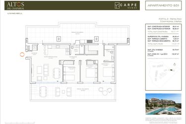 Rzut - Mieszkanie na sprzedaż 3 pokoje o powierzchni 198,07 m² - numer 831 w Altos Del Chaparral