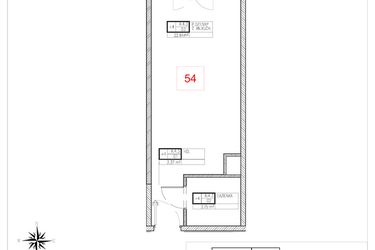 Rzut - Mieszkanie na sprzedaż 1 pokój o powierzchni 28,96 m² - numer A4.3 w Rezydencja Ogród Saski etap I i II
