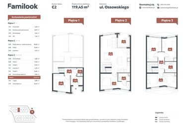 Rzut - Mieszkanie na sprzedaż 6 pokoi o powierzchni 119,45 m² - numer C2 w Familook